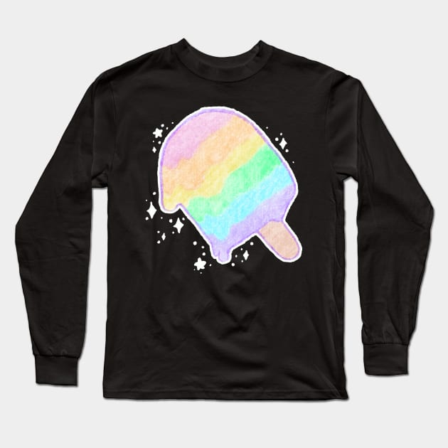 Pastel Rainbow Melty Popsicle Long Sleeve T-Shirt by BonBonBunny